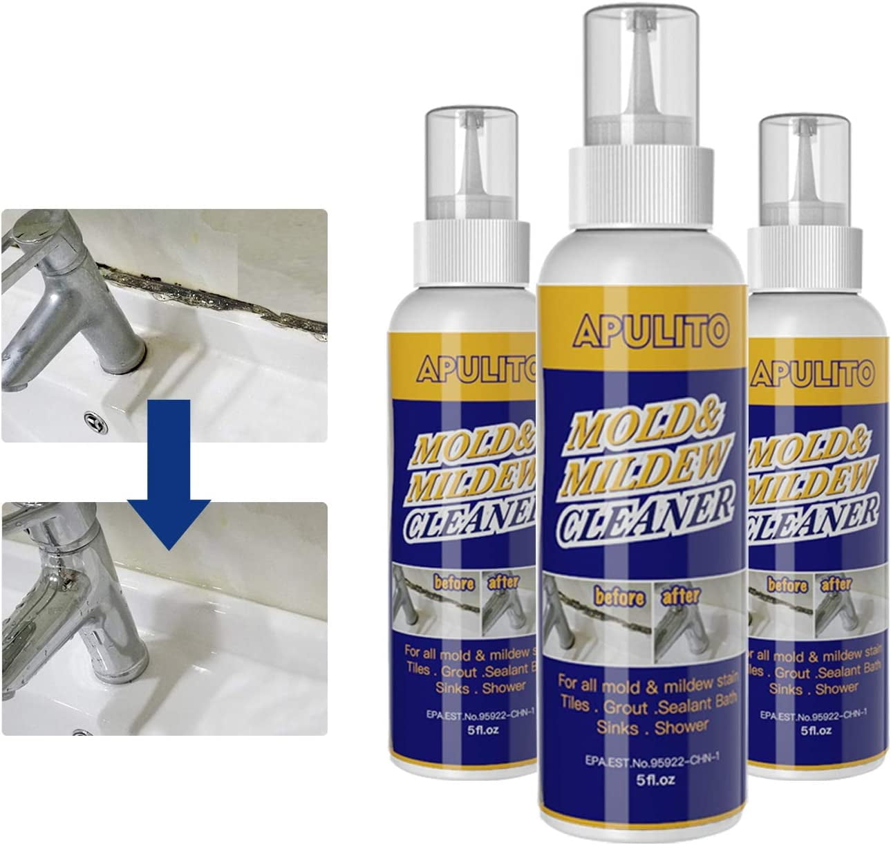 APULITO Home Mold Stain Cleaning Gel Mildew Cleaner Gel for Bathroom