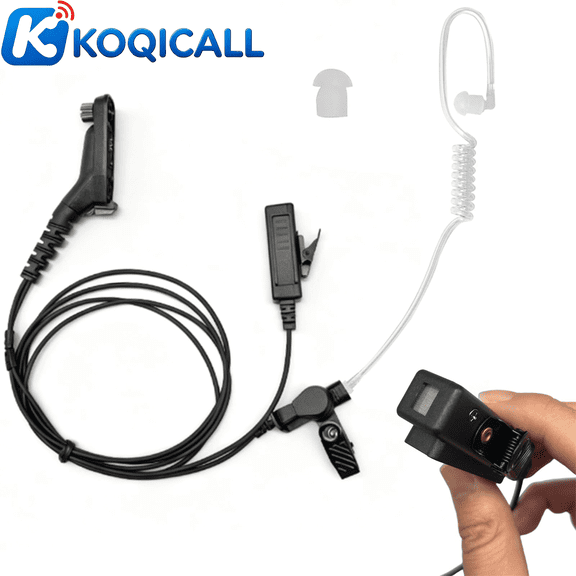 APX 6000 Earpiece Surveillance Air Acoustic Tube Headset with PTT Mic Compatible with Motorola APX 7000 8000 XPR 6350 6550 7550e 7350e Two Way Radio