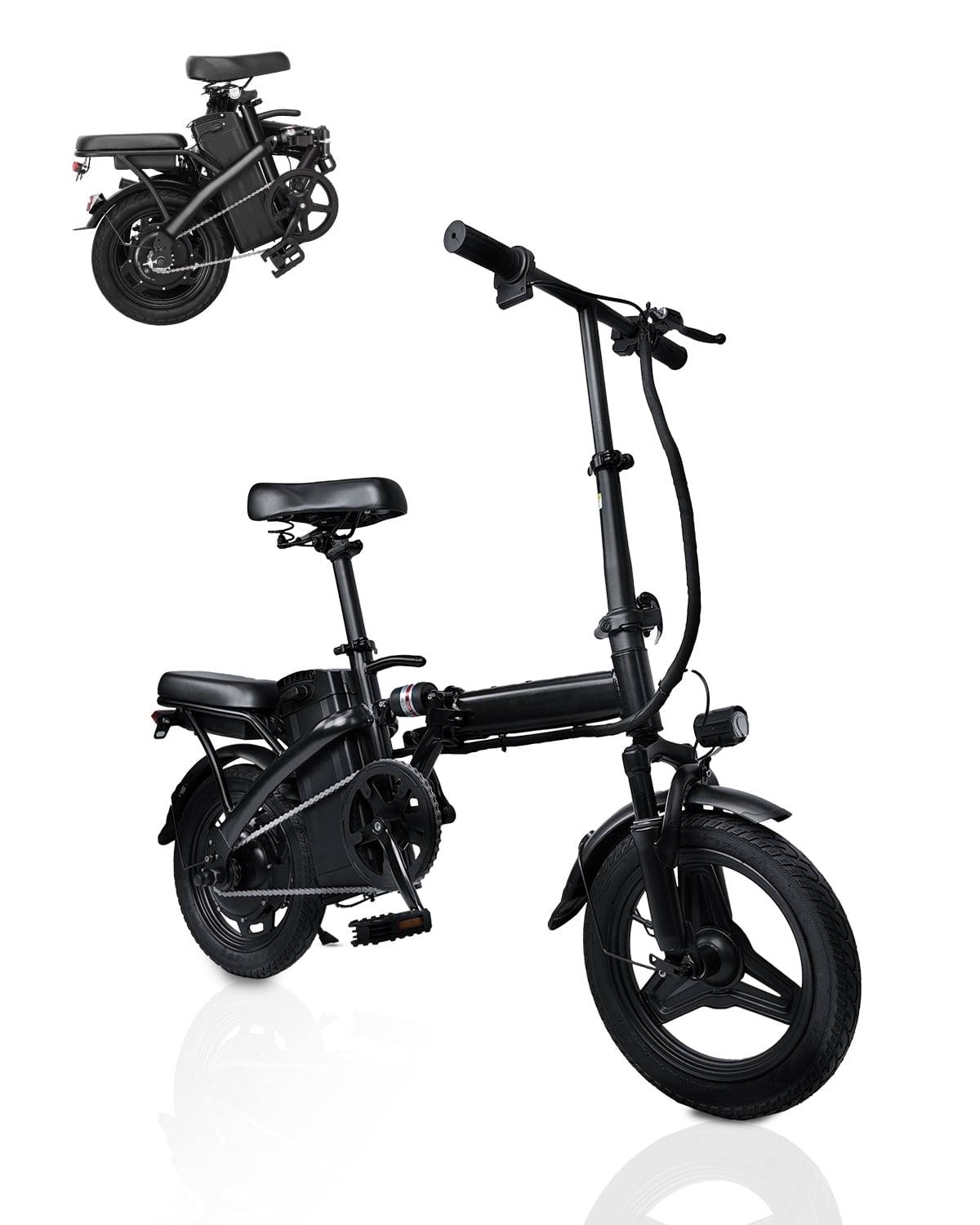 APYEAR 14" Folding Electric Bike 22 Miles, 350W Electric Bicycle for Adults, 48V Battery Ebike Suitable for Commuting 48V Battery