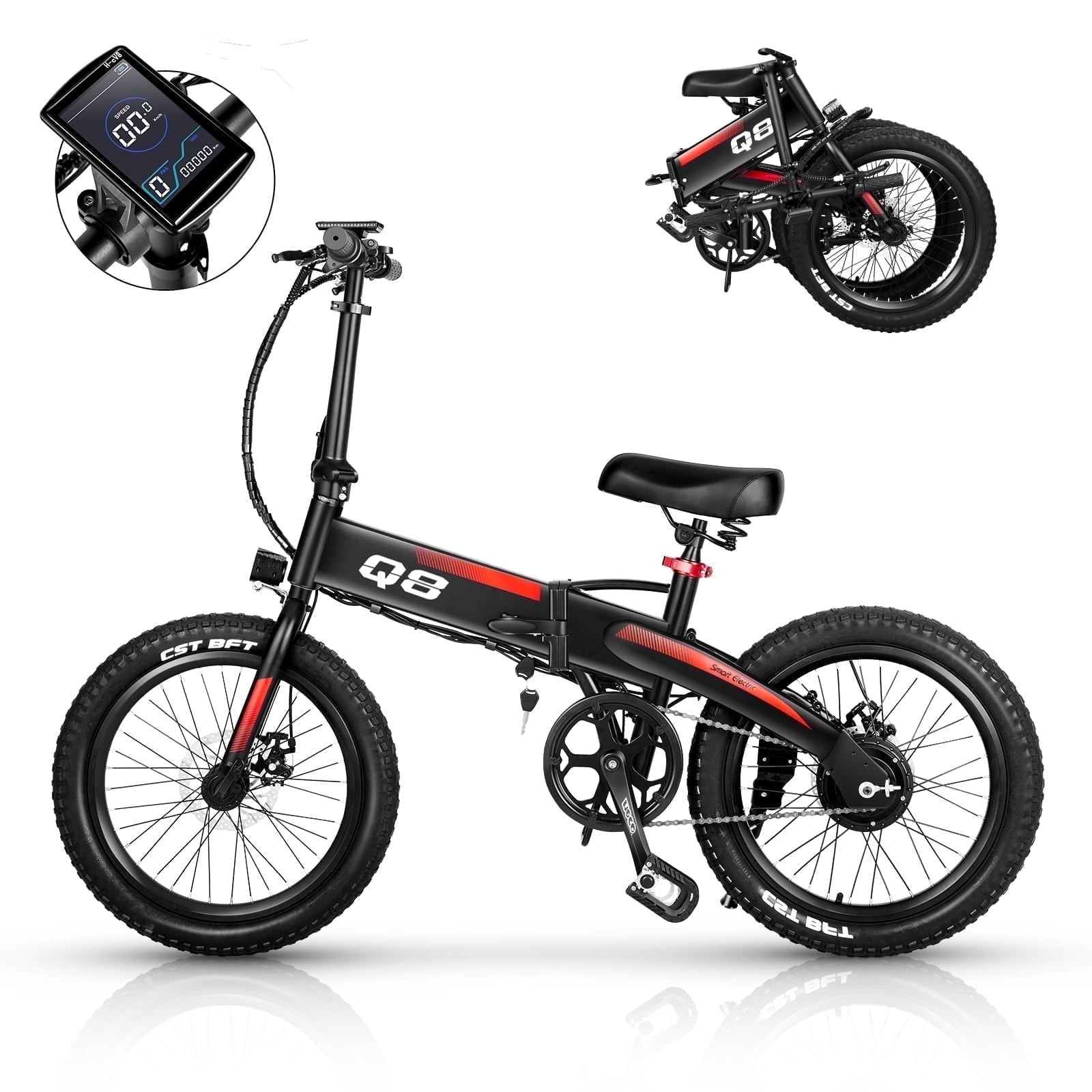 APYEAR Electric Bike for Adults,20" Folding Ebike,20+ Miles,48V Battery,20Mph,500W Peak Electric Bicycles