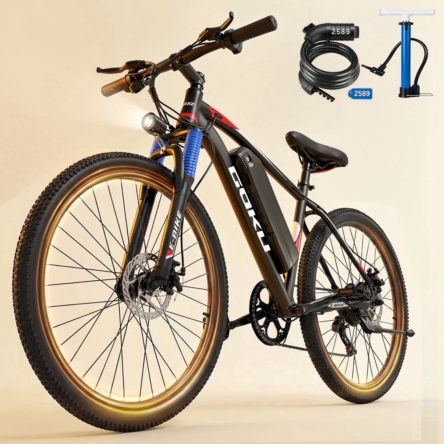 APYEAR Electric Bike for Adults,26" E-Mountain Bicycle,18-30+ Miles,48V Battery,20Mph,750W Peak Electric Bicycles UL 2849
