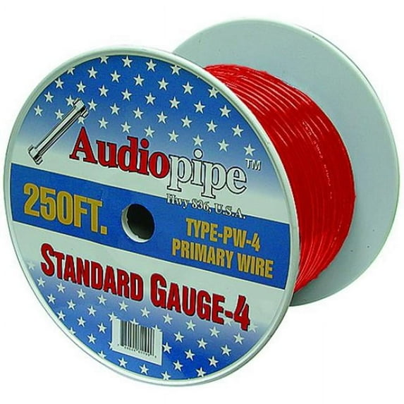 APipe 250ft Roll 4 ga Red Power Wire - PW4250RED