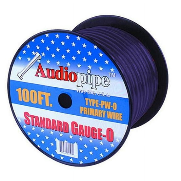 APipe 25ft Roll 0 ga Black Power Wire 4 -