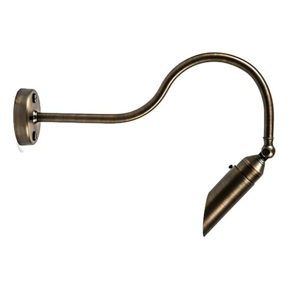 AQ Lighting Brass Bullet Spotlight Gooseneck Sign Light in Bronze/Warm White