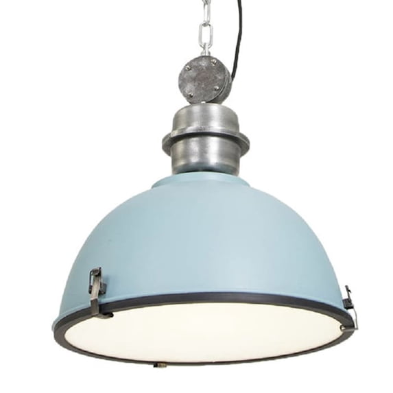 AQ Lighting Large Aluminum Warehouse Barn Hanging Kitchen Pendant Light in Blue