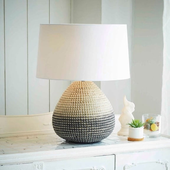 AQ Lighting Natural Seagrass & Fabric LED Table Lamp in Multi-Color