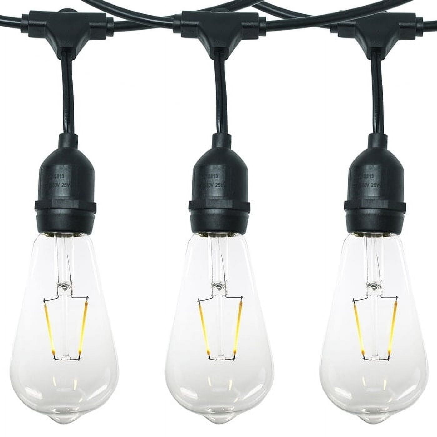 AQ Lighting Plastic Dimmable Outdoor LED 24 Patio String Light in Black