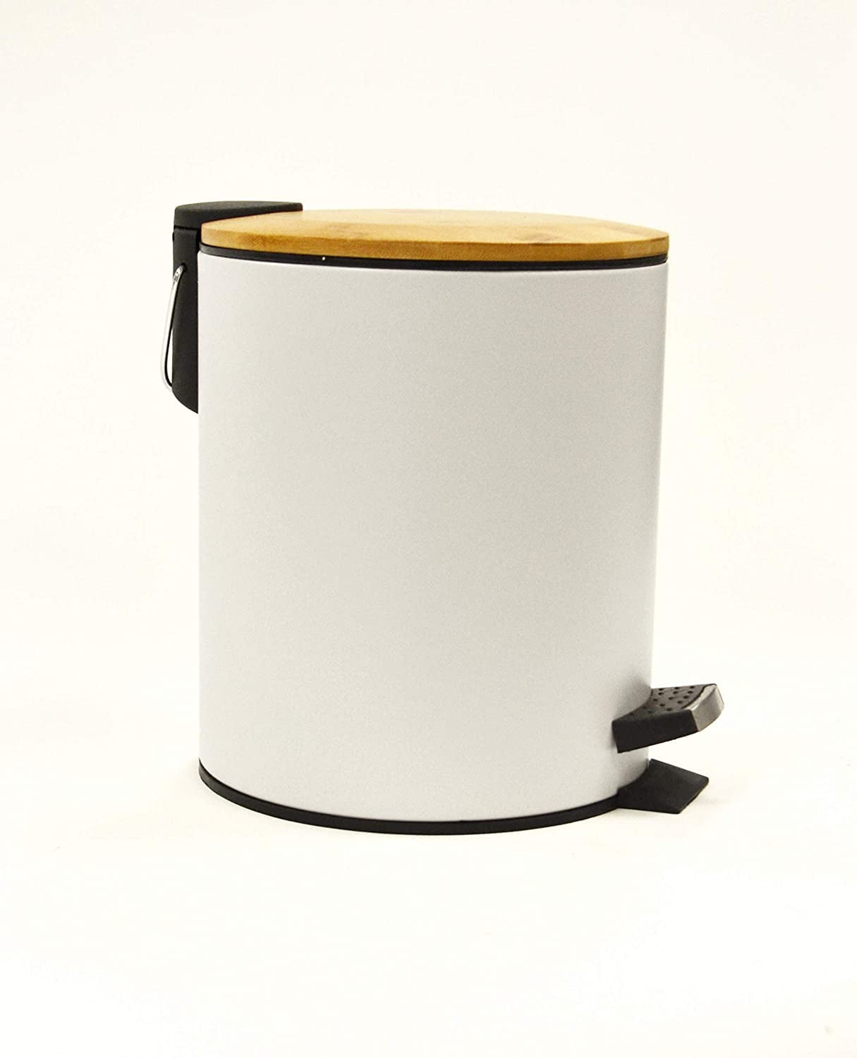 AQ Round Metal 5 Liter/1.3 Gallon Step Trash Can with Removable Liner