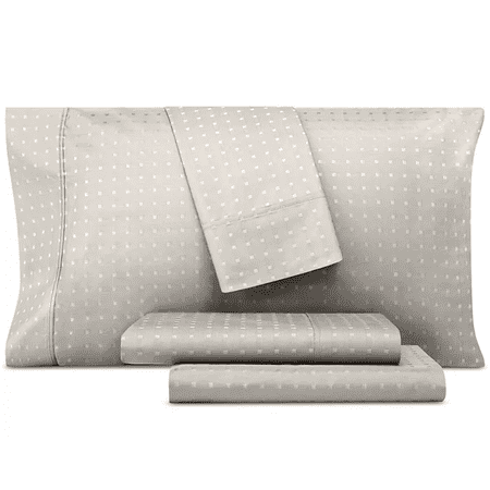 AQ Textiles GREY Ultra Lux 1000 Thread Count Swiss Dot 4-Pc. Sheet Set, US Queen