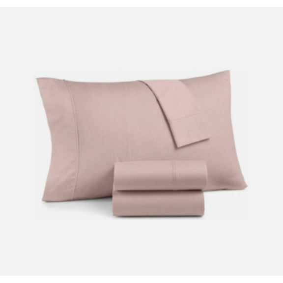 AQ TEXTILES Pink Solid 700 Thread Count Queen Sheet Set