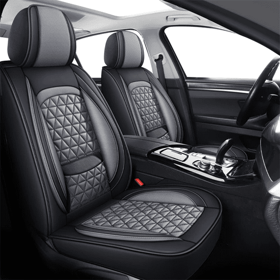 AQBDDBQ Car Seat Cover Fit for Mercedes-Benz GLB-Class 2020-2023 Luxery Waterproof Car Seat Covers Cushion Protector with Lumbar Support Grey,Front Set(2 Seats)
