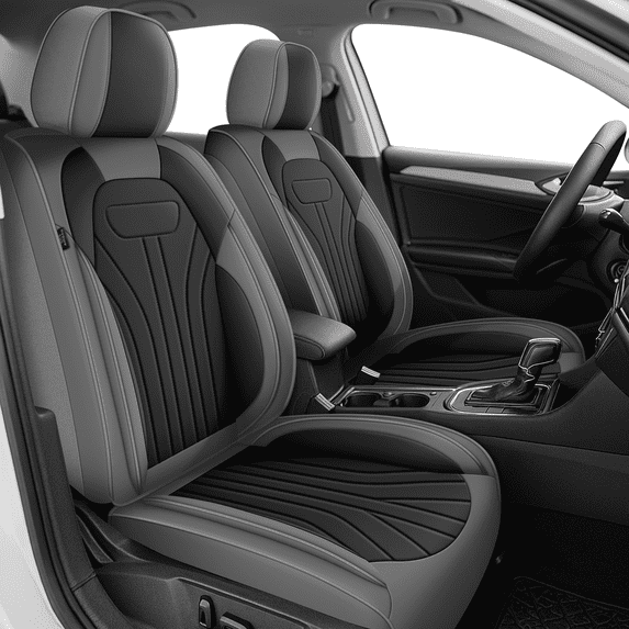 AQBDDBQ Front Car Seat Covers Fit for Chevrolet/Chevy HHR 2006-2011: Waterproof Leather Seat Covers Cushion Waterproof Comfort Car Seat Protector(Grey,Front Row)