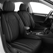 AQBDDBQ Front Seat Covers fit for Honda Fit 2007-2020 Leather Waterproof Seat Covers Cushion Luxury Car Seat Protector(Black,Front Row)