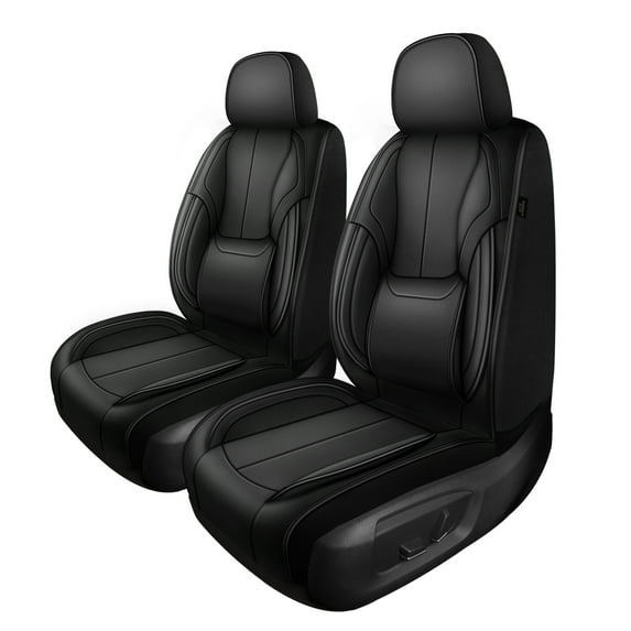 AQBDDBQ Car Seat Covers Front Seats for Infiniti QX55 2022-2025 Leather Car Seat Protector with Lumbar Support Compatible Airbag Black,Front Set(2 Seats)