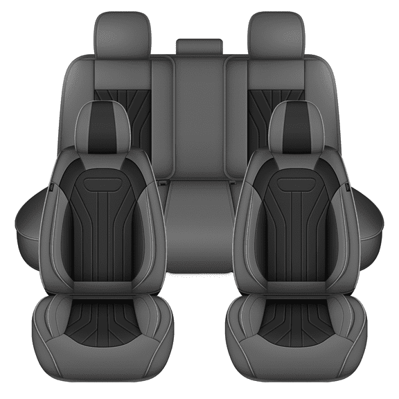 AQBDDBQ Seat Covers Full Set Fit for ACURA RDX 2008-2024 Faux Leather Waterproof Comfort Car Seat Covers Lumbar Support Compatible Airbag(Grey,2 Row 5 Seat)