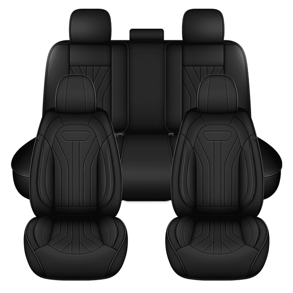 AQBDDBQ Car Seat Covers Full Set Fit for Hyundai Kona 2018-2025 Leather Waterproof Seat Covers Cushion Comfort Lumbar Support Easy Installation(Black,2 Row 5 Seat)