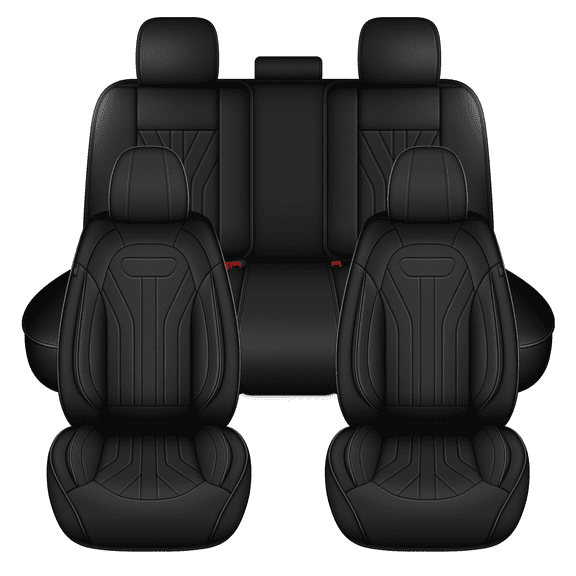 AQBDDBQ Car Seat Covers Full Set for Lexus RX 350 2007-2025 Faux Leather Waterproof Comfortable Full Set Car Seat Covers Lumbar Support Seat Cushion(Black,2 Row 5 Seat)