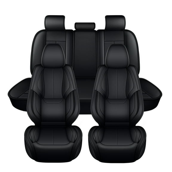 AQBDDBQ Car Seat Covers Full Set for Toyota Crown 2023-2025 Faux Leather Seat Cover 2 Rows 5 Seats Waterproof Seat Cushion Protector Black,Full Set(5 Seats)