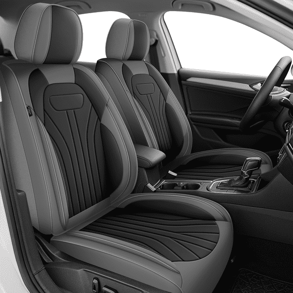 AQBDDBQ Front Seat Covers fit for BMW X3 2011-2017 Leather Waterproof Seat Covers Cushion Luxury Car Seat Protector(Grey,Front Row)