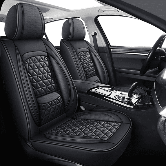 AQBDDBQ Seat Covers Fit for Nissan Rogue 2008-2026,Comfort Leather Leather Seat Protector,Scratch Resistant Easy Clean Anti-Slip Black,Front Set(2 Seats)