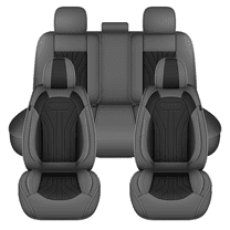 AQBDDBQ Seat Covers Full Set for Chevy/Chevrolet Equinox 2007-2025:Waterproof Leather Seat Covers Cushion Comfort Car Seat Protector(Grey,2 Row 5 Seat)