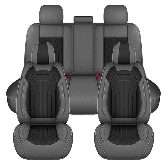 AQBDDBQ Seat Covers Full Set for Honda Passport 2019-2021:Waterproof Leather Seat Covers Cushion Comfort Car Seat Protector(Grey,2 Row 5 Seat)
