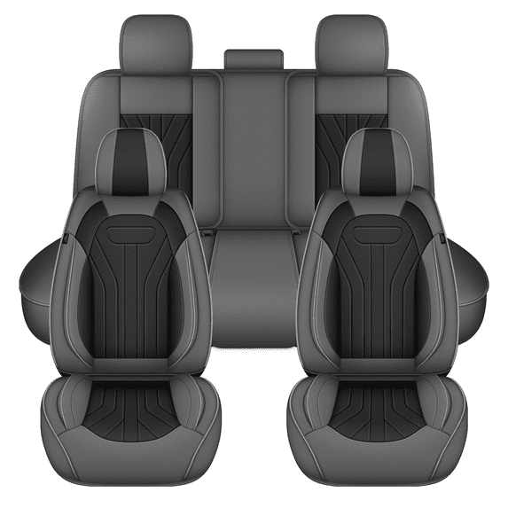 AQBDDBQ Seat Covers Full Set for Toyota Camry 2002-2025:Waterproof Leather Seat Covers Cushion Comfort Car Seat Protector(Grey,2 Row 5 Seat)
