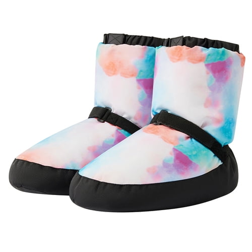 AQCW 1 Pair Winter Ballet Shoes Soft Non-slip Sole Adjustable Cold Weather Women Girls Warm Up Booties Thickened Thermal Dance Slippers