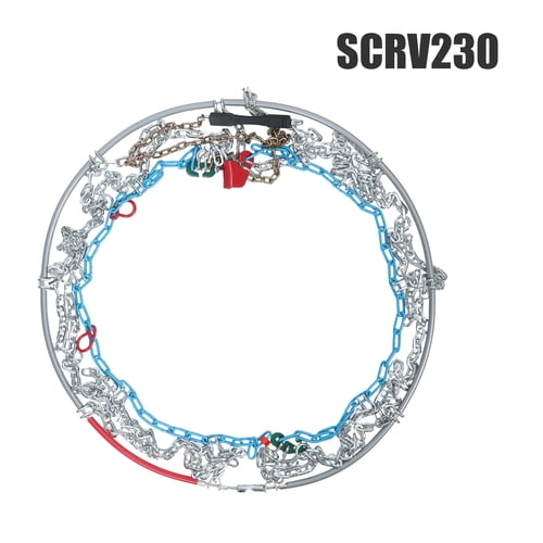AQCW 2Pcs Portable Snow Tire Chains,Semi-automatic Tighten Easy Installation Tire Chains,Universal Emergency Tire Traction Chains for Passenger Car,Pickup Trucks,SUV