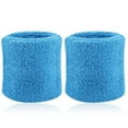thumbnail image 1 of AQCW 2Pcs Sports Wristband Solid Color Absorbent Cotton Breathable Quick Dry Sweatband for Tennis, 1 of 9