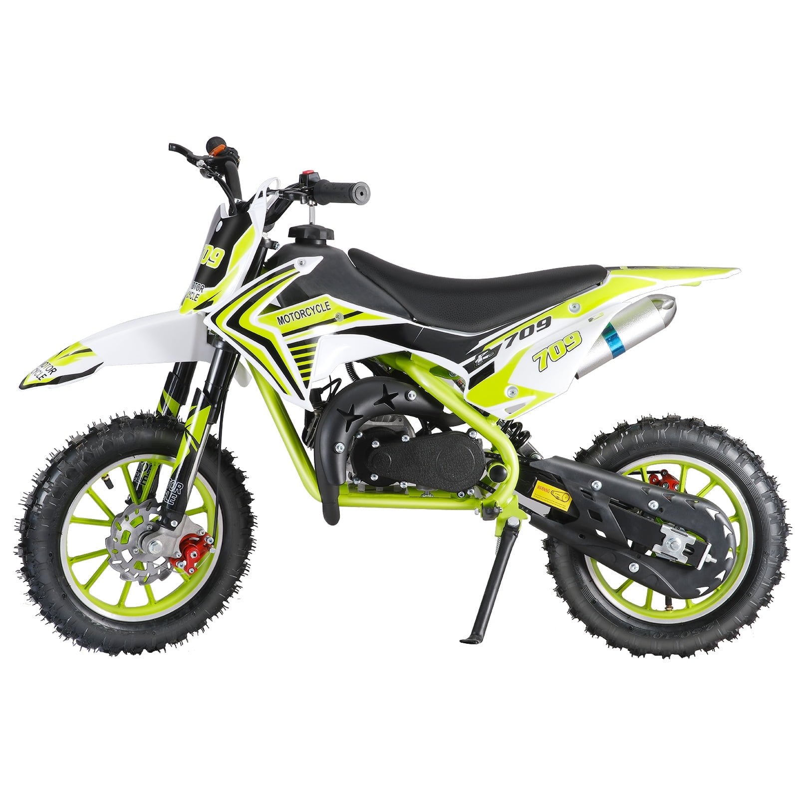 AQCW 49cc 2-Stroke Kids Dirt Bike,Gas Power Motocross,Off Road Mini Motorcycle,Children Pocket Motorbike with Front Rear Disc Brakes (Green)