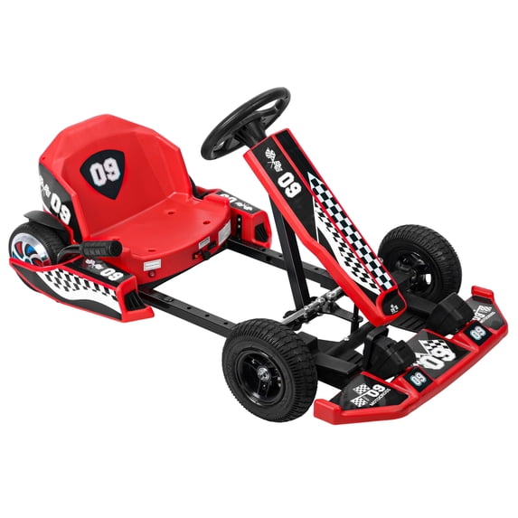 AQCW Go Kart,36V Electric Go Kart for Kids,16 MPH Drift Kart with 350W Motor,Drift/Sport Mode,Length Adjustment