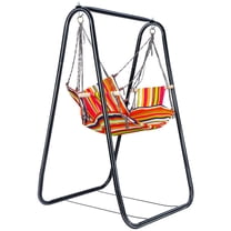 AQCW Hammock Chair with Stand,Swing Chair with Stand,Heavy-Duty Hammock with Stand Included,Swing Stand for Indoor Outdoor Patio Yard,Bearing 440lbs