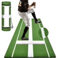 AQCW Softball Pitching Mat,10 x 3 FT Baseball Training Mat,Upgraded