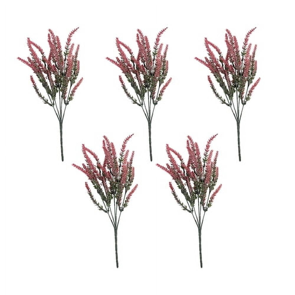 2 Pack White Artificial Lavender Flowers - 14.5" Tall Plastic Stems For Home & Wedding Decor