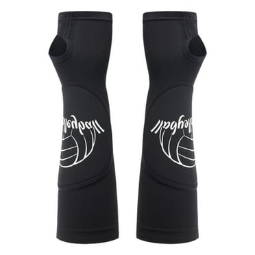 AQGT 1 Pair Volleyball Arm Sleeves Reduces Strain Swelling Elbow Support Compression Sleeve with Thumbhole Basketball Cycling Mountaineering