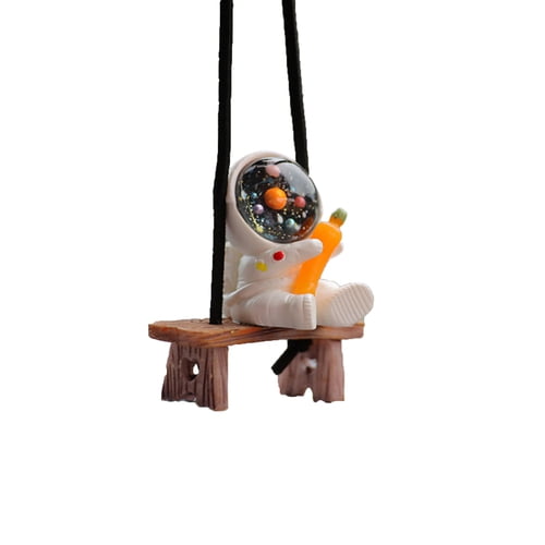 AQGT Car Swing Astronaut Hanging Decoration Resin Craft Auto Rearview