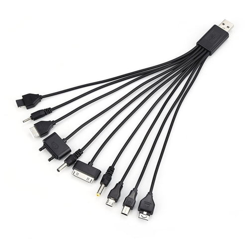 AQGT Multi Line Pin Charger 10 in 1 Universal USB Cable Phone Mobiles ...