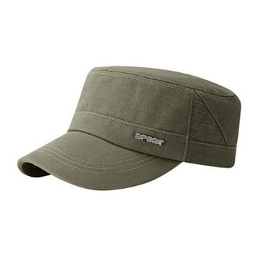 AQGT Sun Hat Sweat-absorbing Fine Stitching Soft Solid Color Army Military Cap for Outdoor