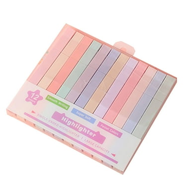 AQITTI 12Pcs Highlighters Aesthetic Pastel Highlighter&Single Double Headed Suit Set with Soft Pen Tip Highlighters and Pens No (Multicolor) 1Ml