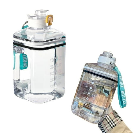 AQITTI 2.2 Liter Water Bottles - Half Gallon Water Bottle BPA Free - Ideal for Gym, Big Water Jug, Reusable Sports Bottle with Measurements Marked Drink Container White