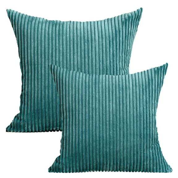 AQITTI 2Pc 20*20Inch Modern Contemporary Transitional Navy Blue Striped Polyester Throw Pillow (Excluding Pillow Core）