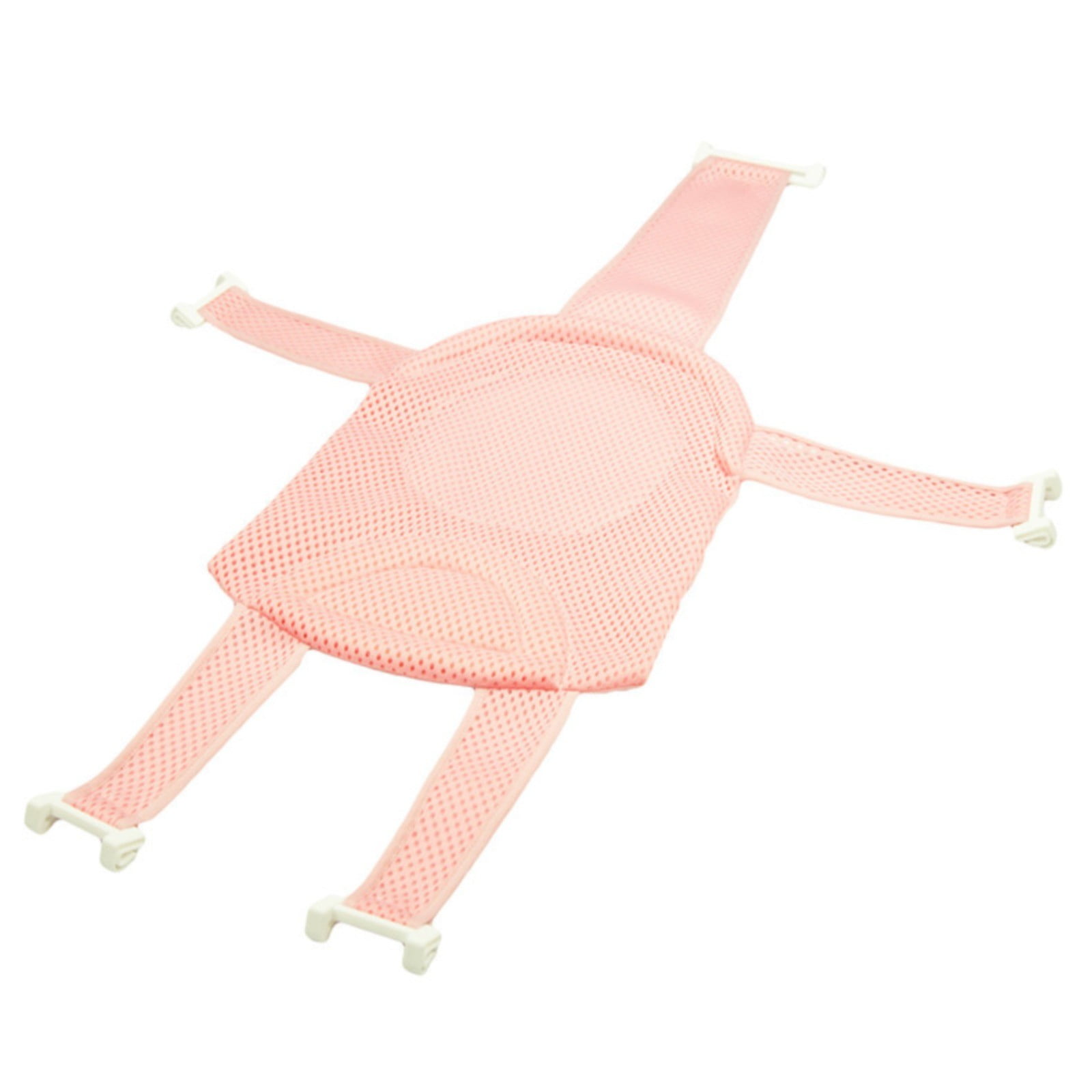 Baby Bathtub Mat With 5 Straps – Mesh Bath Cushion, Head Support, For Newborns To 24 Months, Pink