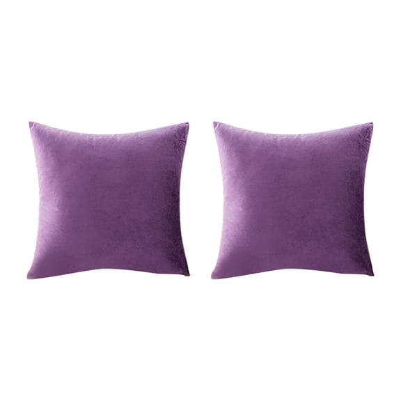 AQITTI Christmas Supplies Soft Silky Velvet Square Decorative Throw Pillow Cusion for Couch 18" X 18" Light Purple 2 Pack Christmas Decorations
