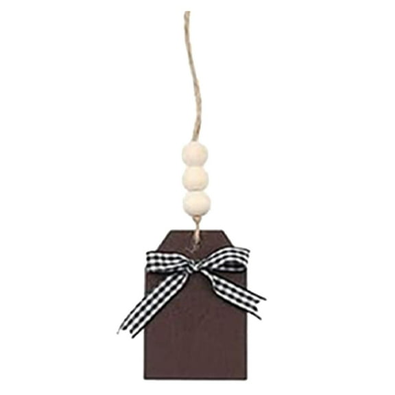 AQITTI Christmas Wood Stocking Name Tags Diy Stocking Signs Personalized Farmhouse Stockings Name Tag with Buffalo Check Bows for Christmas Closet Xmas Hanging Decoration(Dark Color 1 Pie