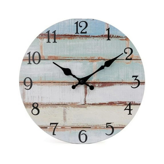 AQITTI Clearance! Household Electric Appliances Wall Clock 10 Inch Rustic Wood Wall Clocks Battery Operated No Tick Clock Decorative for Kitchen Living Room Bathroom Farmhouse