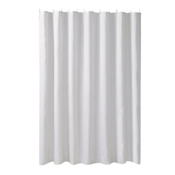 AQITTI Fabric Shower Curtain Or Liner - Soft Cloth Shower Liner With Hotel Quality, Machine Washable, Water Repellent - White, 31.49*70.86Inch