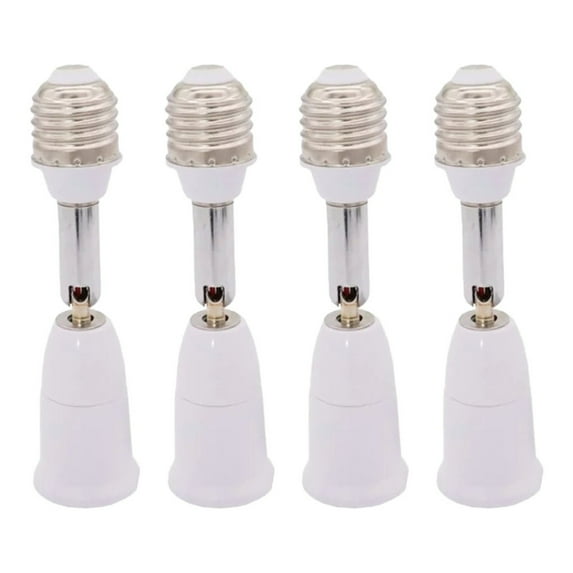 AQITTI A Floodlight E27 To E27 Light Socket Extender Extension Socket Extender Adapter E27 Medium Base Bulb Converter Max 180 Bendable Adjustable Extension Adapter (4 Pack)