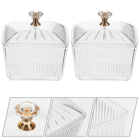 AQITTI Glass Storage Jars with Lids - 10oz (Set of 2), Kitchen Canisters for Sugar, Cookies, Cotton Balls, Glass Containers with Airtight Lid Clear