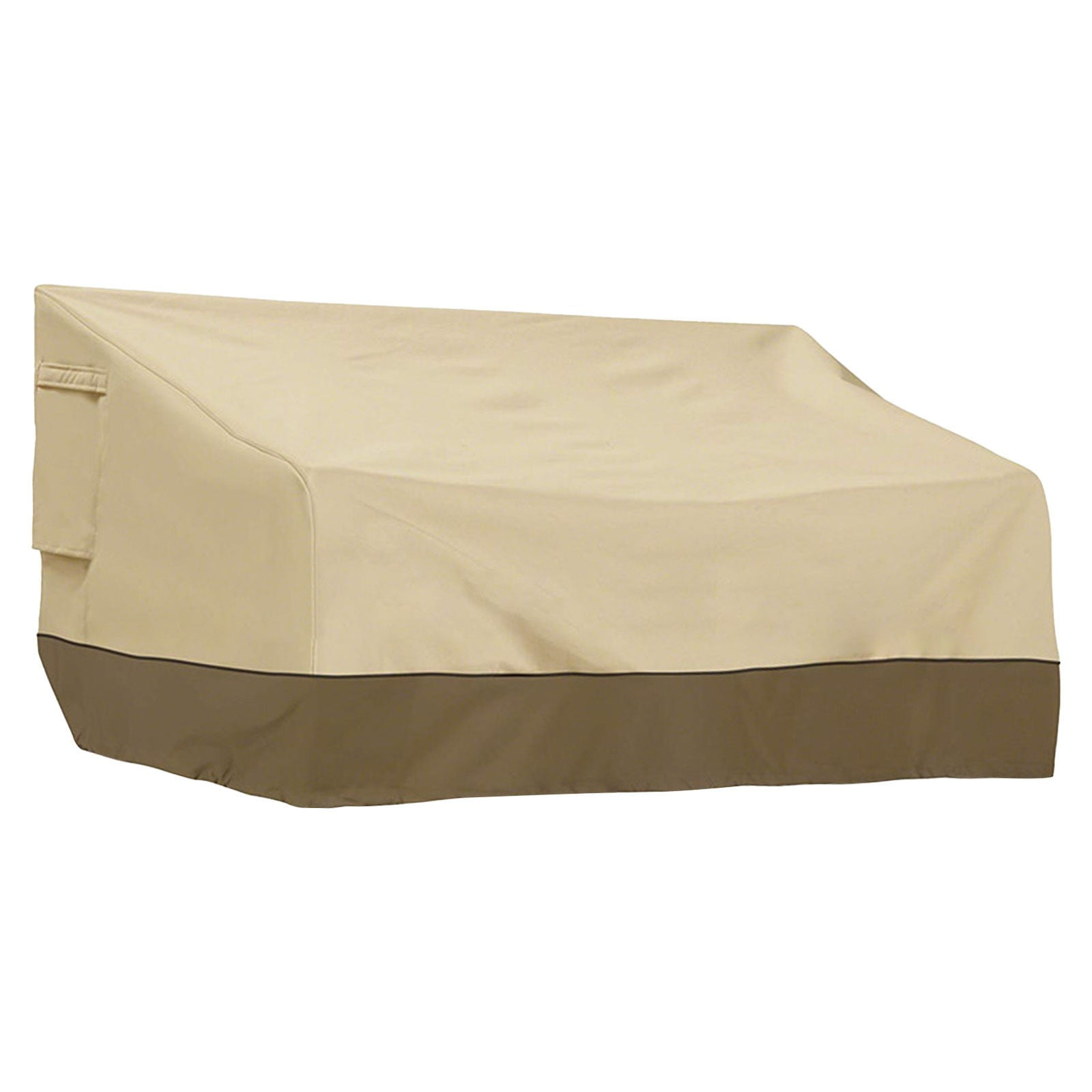 AQITTI Heavy Duty Patio Bench Loveseat Cover, 100% Waterproof Outdoor Sofa Cover, Lawn Patio Furniture Covers with Air Vent, Small(Standard), Beige